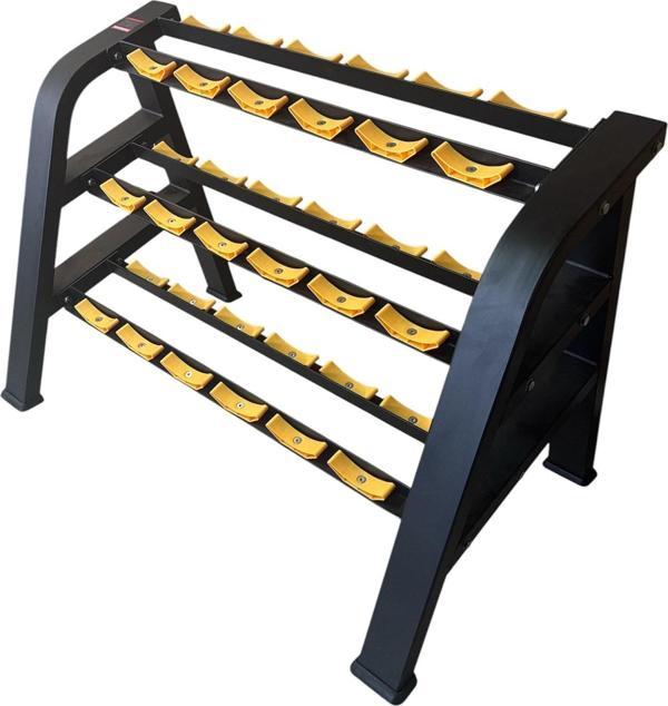 18’li Profesyonel 3 Katlı Çelik Dumbell Sehpası – Sağlam & Kaymaz Dumbell Rack - Image 1