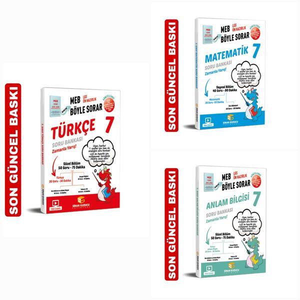 2025-2026 7.sınıf türkçe-matematik-anlam soru bankası 3'lü seti sinan kuzucu - Sinan Kuzucu Yayınları - Image 1