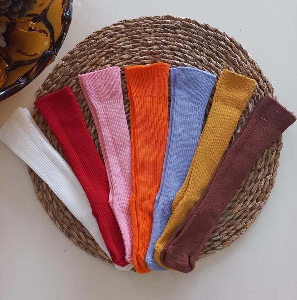 MARS BABY Kız Bebek 7li Düz Dizaltı Çorap Set - Image 1