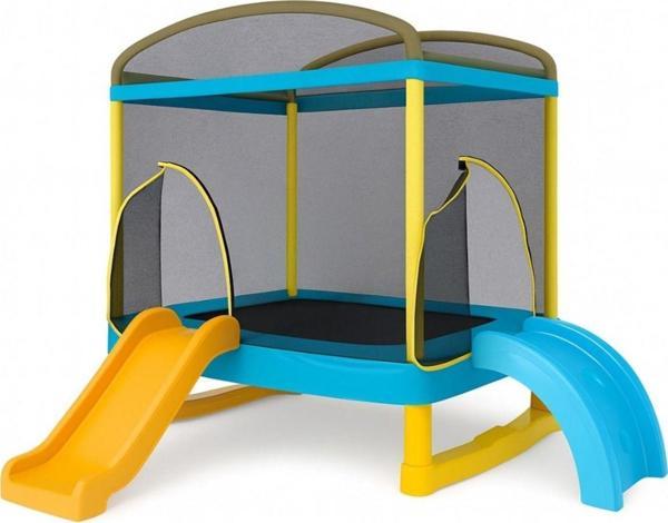 Hepitop Fileli Trambolin Ve Kaydıraklı Oyun Seti – 180X130 Cm | Güvenli Dış Mekan Oyun Alanı - Image 1