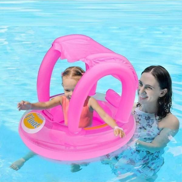 Şişme Gölgelikli Bebe Flotörü Bebek Simiti Baby Float Oturaklı Bebek Simidi - Image 1