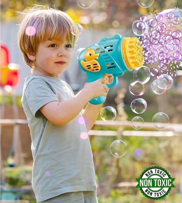 Çok Delikli Pilli Köpük Atan Tabanca Oyuncağı 23 Delikli Bubble GunÇok Delikli Pilli Köpük Atan Tabanca Oyuncağı 23 Delikli Bubble Gun - Image 1