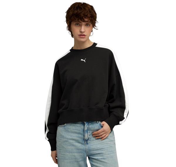633439-01 Puma T7 Over-Oversized Crew Kadın Ceket Siyah - Image 1