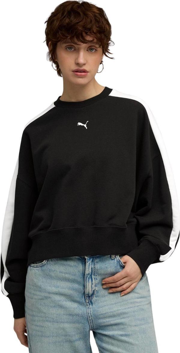 633439-01 Puma T7 Over-Oversized Crew Kadın Ceket Siyah - Image 1