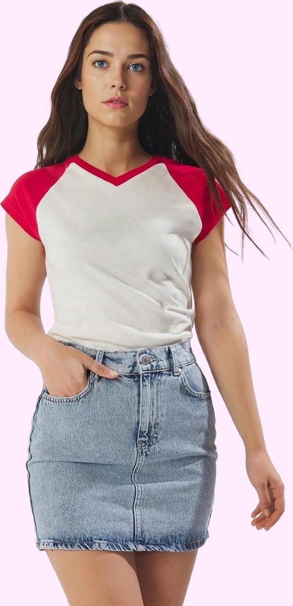 Kadın A line Mini Denim Etek Pamuk Günlük Yaz Kombinleri Modern Tasarım Stilin Buluştuğu Yer - Image 1
