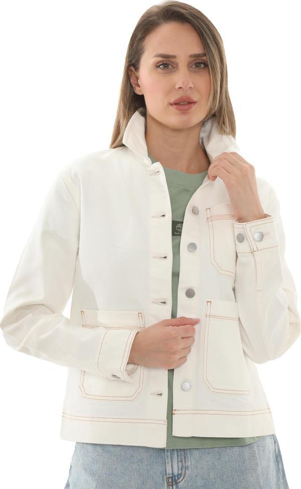 B0A5WRYCM91-R Timberland Kempshıre Chore Jacket Kadın Ceket Beyaz - Image 1