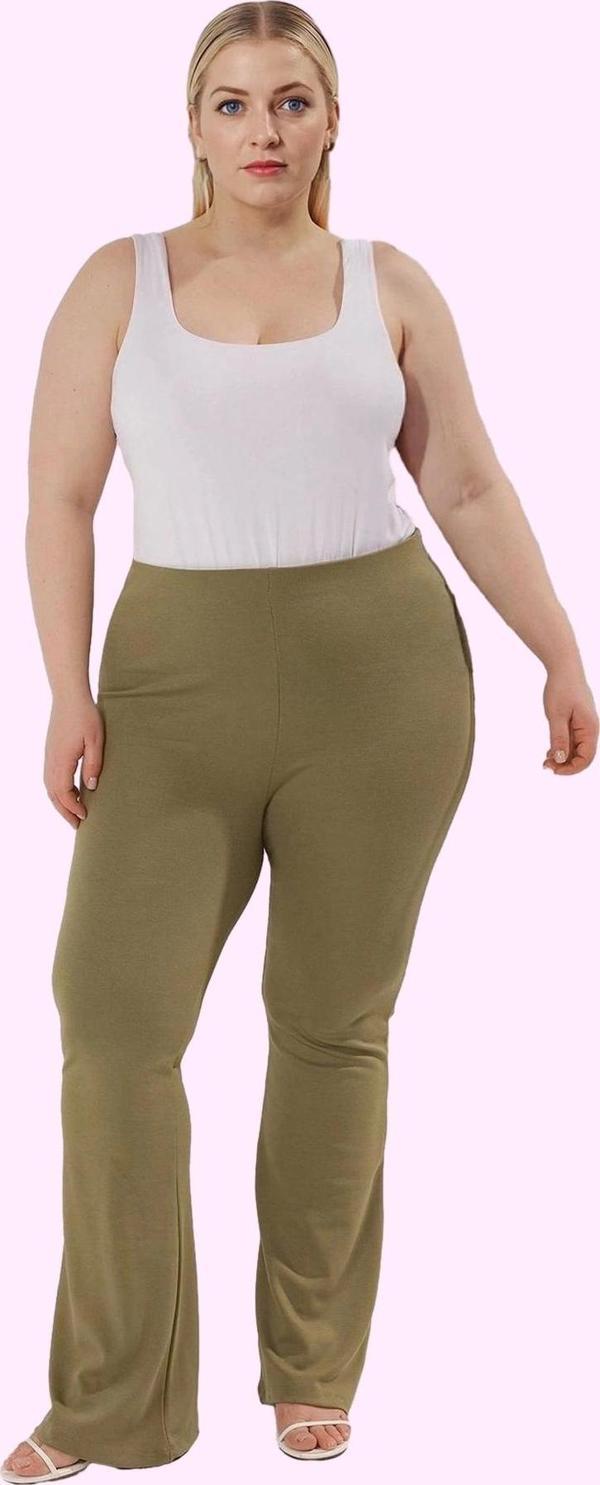 Kadın Yüksek Bel Flare İspanyol Paça Örme Pantolon Günlük Kombinler Yaz Aylarının Vazgeçilmezi - Image 1
