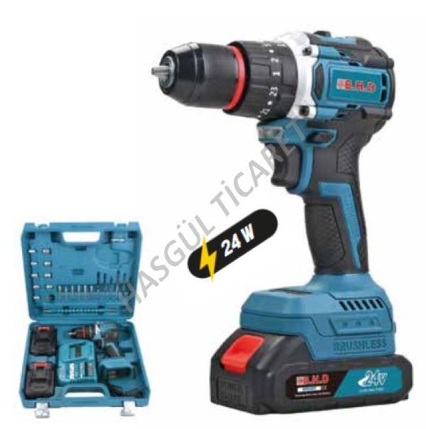 Hsgl Çift Akülü 24V Lityum Pilli Akülü Şarjlı Darbeli Vidalama 10 mm Matkap PRT037 - Image 1