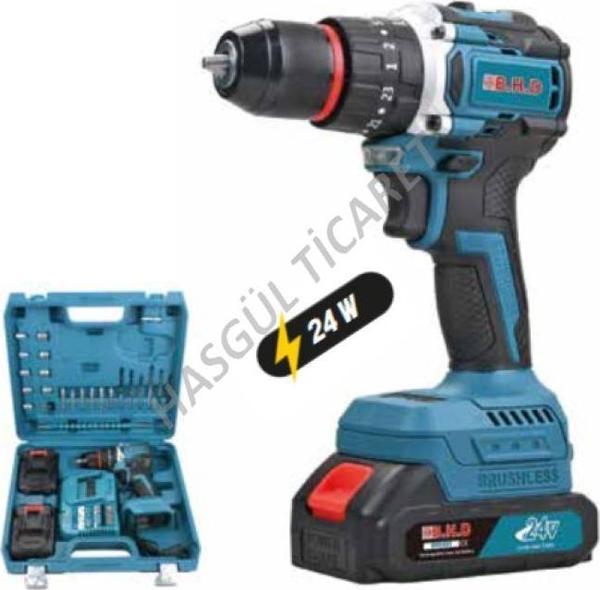 Hsgl Çift Akülü 24V Lityum Pilli Akülü Şarjlı Darbeli Vidalama 10 mm Matkap PRT037 - Image 1