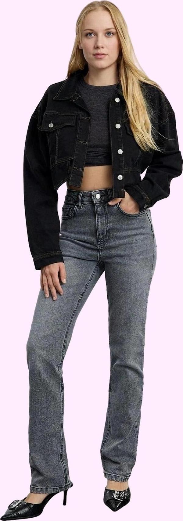 Kadın Yüksek Bel Flare Jean Denim Pantolon Comfort Dokuma Günlük Kullanım Kaliteli Malzeme - Image 1