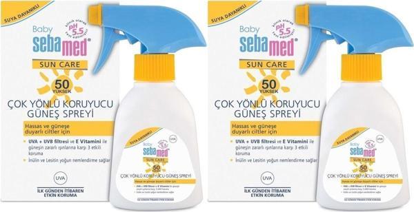 Sun Care Bebek Güneş Losyonu Kremi Sprey 50 Faktör 200ml (HASSAS CİLTLER IÇİN) (2 Lİ SET) - Image 1