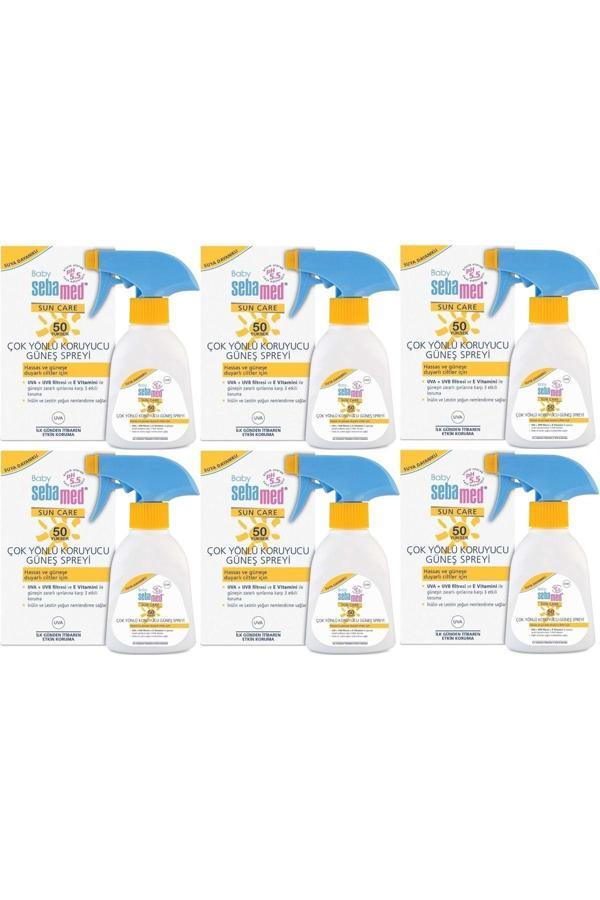 Sun Care Bebek Güneş Losyonu Kremi Sprey 50 Faktör 200ml (HASSAS CİLTLER IÇİN) (6 LI SET) - Image 1