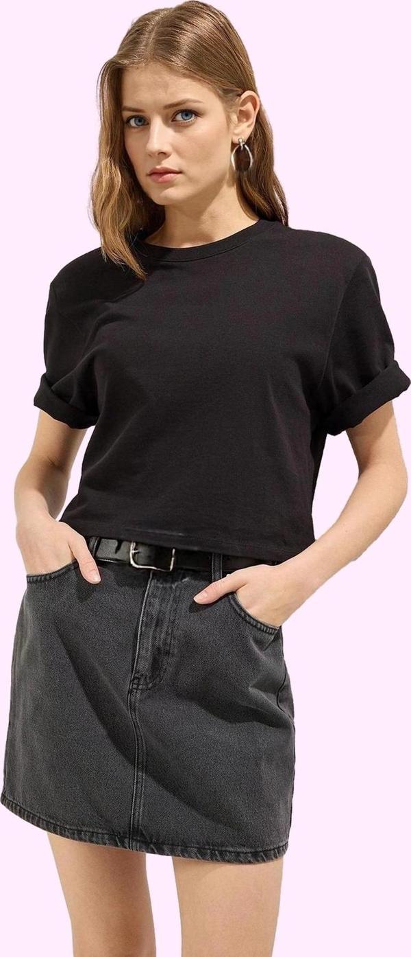 Kadın A line Mini Denim Etek Pamuk Günlük Yaz Kombinleri Modern Tasarım Stilin Buluştuğu Yer - Image 1