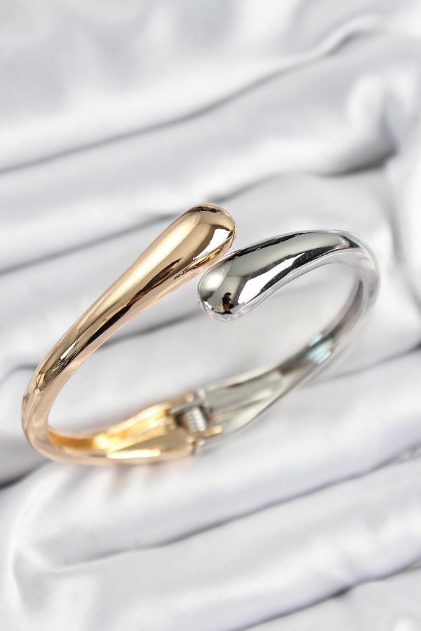 Pirinç Sarmal Model Gümüş Ve Gold Renk Kadın Kelepçe - Image 1