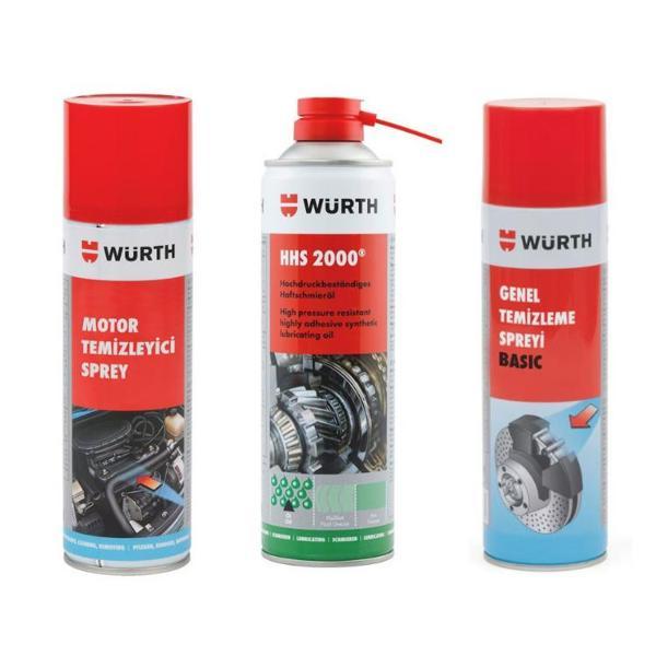 Würth Süper 3'lü Bakım Seti (Motor Temizleme-Hhs 2000 Yağlama-Genel Temizleme) - Image 1