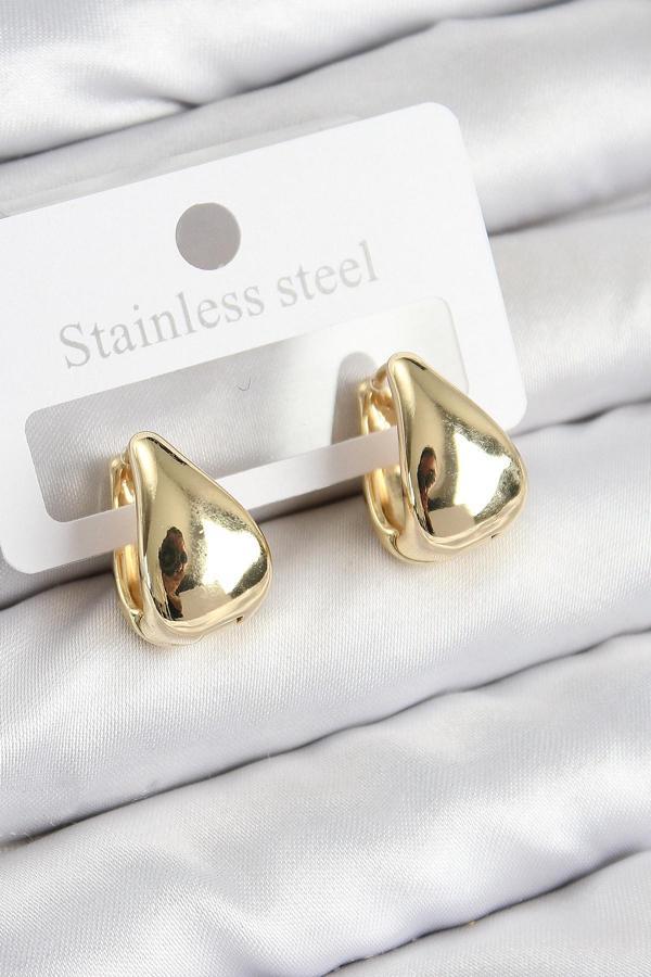 Pirinç Halka Model Gold Renk Kadın Küpe - Image 1