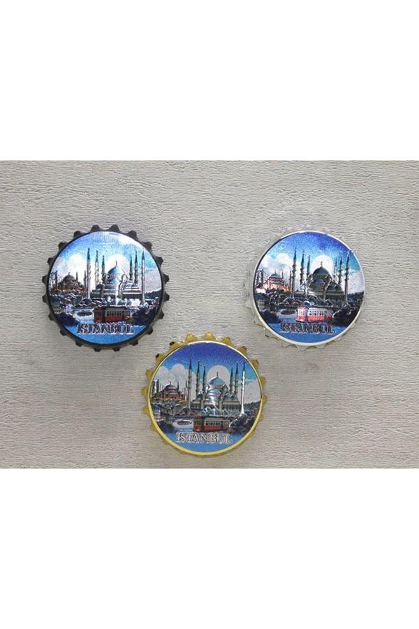 Büro Ev Ofis Hediyesi için İstanbul Hatırası Metal Tarz Magnet - Image 1
