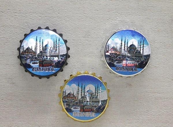 Büro Ev Ofis Hediyesi için İstanbul Hatırası Metal Tarz Magnet - Image 1