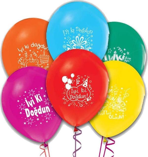 Büro Ev Ofis Etkinik Balonları için 100ADET 30CM İyiki Doğdun Yazılı Balon Seti - Image 1