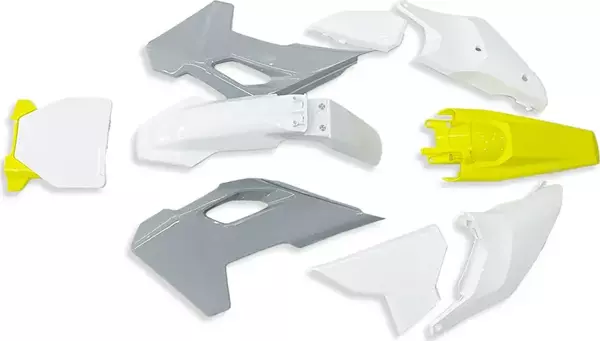 Max Performance Plastik Granaj Seti - Beyaz, Gri, Sarı (Husqvarna 2024-2025 uyumlu) MX Numaratörlü - Image 1