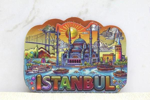 Büro Ev Ofis Hediyesi için İstanbul Hatırası Motif Silikon Magnet - Image 1