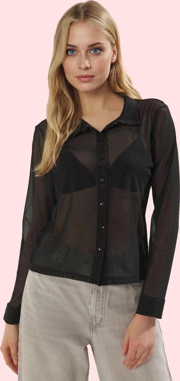 Kadın Uzun Kollu Tül Gömlek; Şık ve Rahat Günlük Kombinler Hafta Sonu Yaz Aylarının Vazgeçilmezi - Image 1