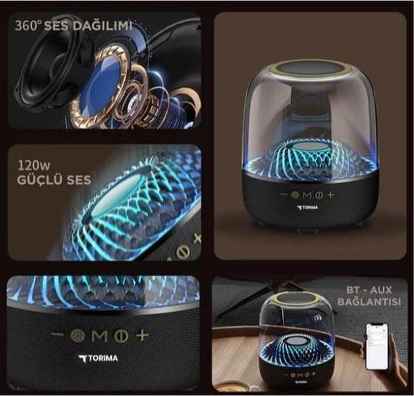 Büro Ev Ofis Hediyesi için Siyah Taşınır Kablosuz Bluetooth Hoparlör - Image 1