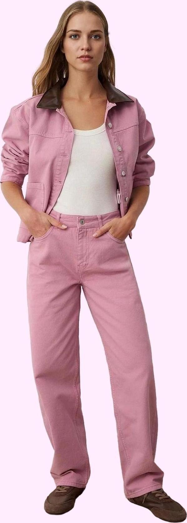 Kadın Geniş Paça Düşük Bel Pamuklu Jean Günlük Kombinler İçin Hafta Sonu Dayanıklı Malzeme - Image 1