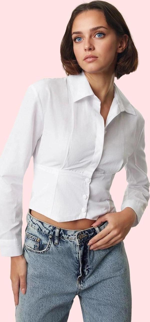 Kadın Günlük Gömlek Uzun Kollu Fitted Klasik Kesim Modern Tasarım Yaz Aylarının Vazgeçilmezi - Image 1
