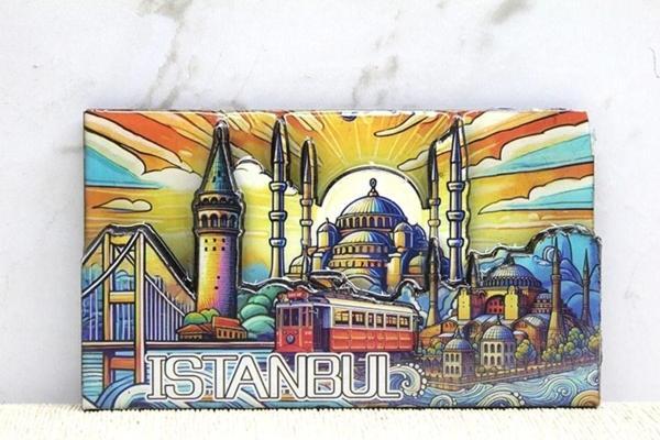 Büro Ev Ofis Hediyesi için İstanbul Hatırası Ahşap Tasarım Magnet - Image 1