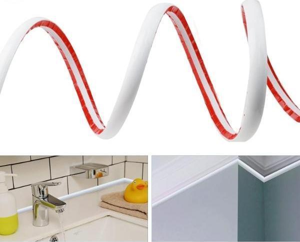 Büro Ev Ofis Mutfağı Düzeni için 2MT Yapışkanlı Lavabo Su Bariyeri - Image 1