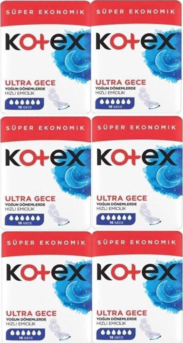 Kotex Ultra Quadro Süper Eko Gece 16 Lı 6 Adet - Image 1
