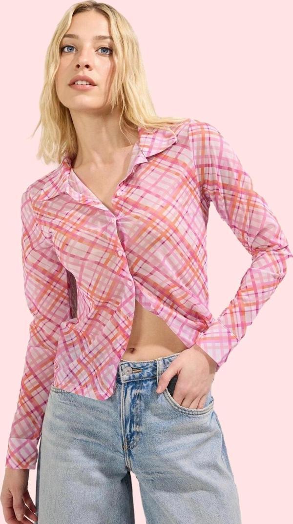 Kadın Uzun Kollu Tül Gömlek; Şık ve Rahat Günlük Kombinler Hafta Sonu Yaz Aylarının Vazgeçilmezi - Image 1