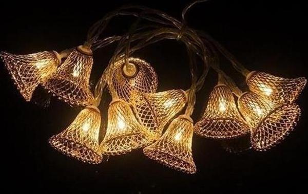 Parti ve Özel Gün Dekorasyonu Çan Şeklinde Metal Şerit Led Işık - Image 1
