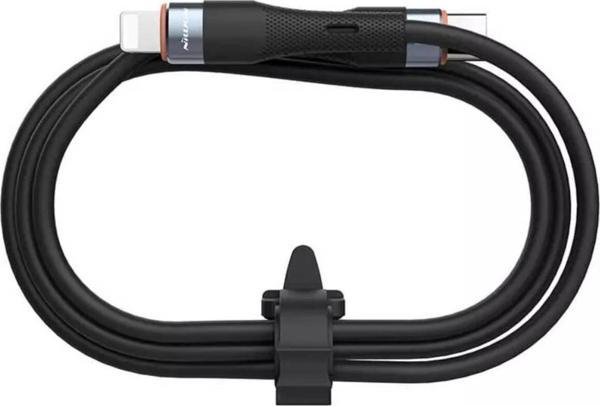 Nillkin Type-C To Lightning 27W Flowspeed sıvı silikon şarj kablosu 1.2m - Siyah - Image 1