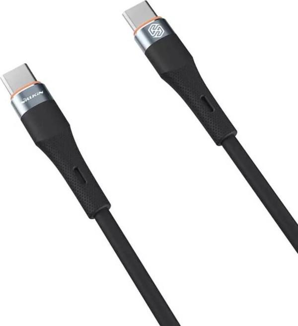 Nillkin Type-C To Type-C 60W Uyumlu Flowspeed Şarj Kablosu 1.2m - Siyah - Image 1