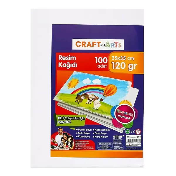 Craft And Arts 25x35cm 100'lü Resim Kağıdı / UC2535-100 - Image 1