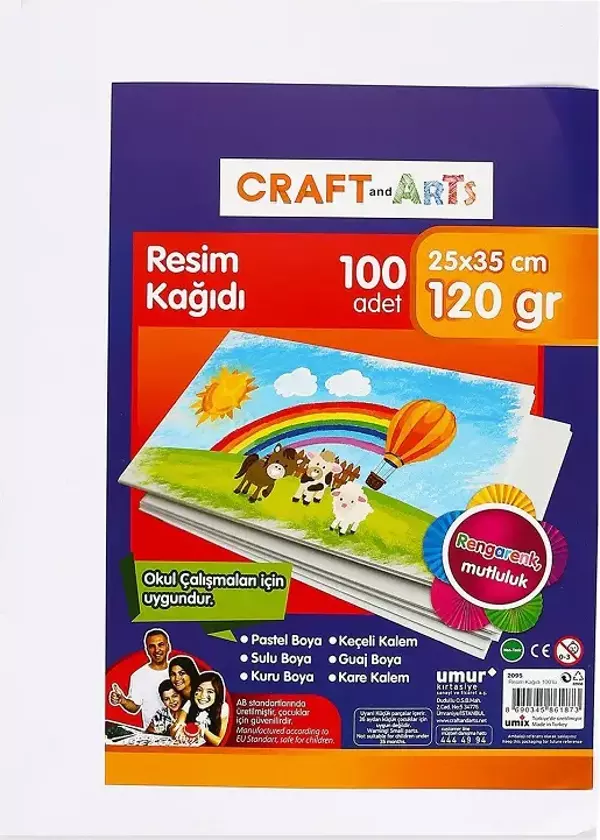 Craft And Arts 25x35cm 100'lü Resim Kağıdı / UC2535-100 - Image 1