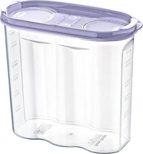 2 Kapaklı Ölçekli Erzak Kuru Gıda Saklama Kutusu Kabı - 1,7 Litre - SA935 - Image 1