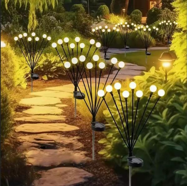 SOLAR 8 TOP SARI IŞIK ATEŞ BÖCEĞİ LED BAHÇE AYDINLATMA SOLAR BAHÇE SÜSÜ - Image 1