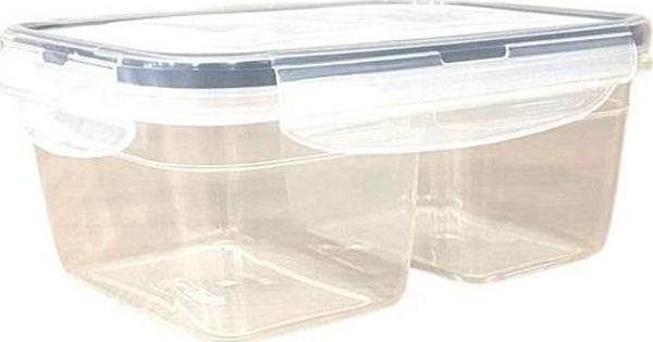 2 Bölmeli 0,45+0,45 Litre Kilitli Kapaklı Erzak Saklama Kabı LC-524 - Image 1