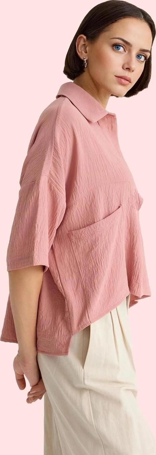 Kadın Düz Desenli Aerobin Dokuma Gömlek Rahat Günlük Stil Hafta Sonu Yaz Aylarının Vazgeçilmezi - Image 1