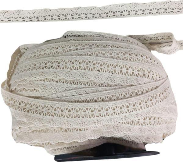 Kopanaki Dantel en 4 cm Şeritli Krem 1 Metre - Image 1