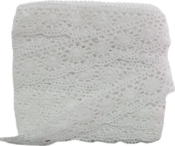 Kopanaki Dantel en 5 cm Badem Model Beyaz 10 Metre - Image 1