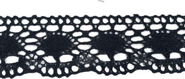 Kopanaki Dantel en 5 cm Badem Model Siyah 1 Metre - Image 1