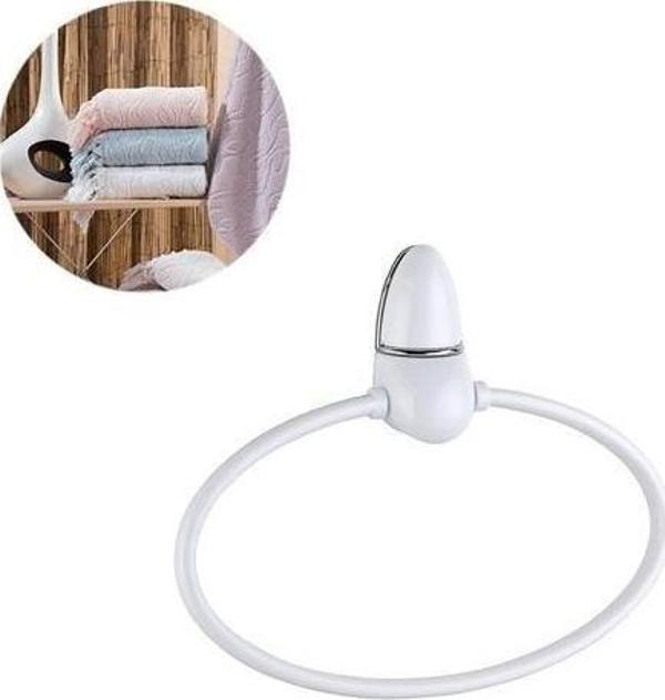 Oval Yuvarlak Halka Havluluk Dekoratif El Havlusu Tutacağı Askısı - Image 1