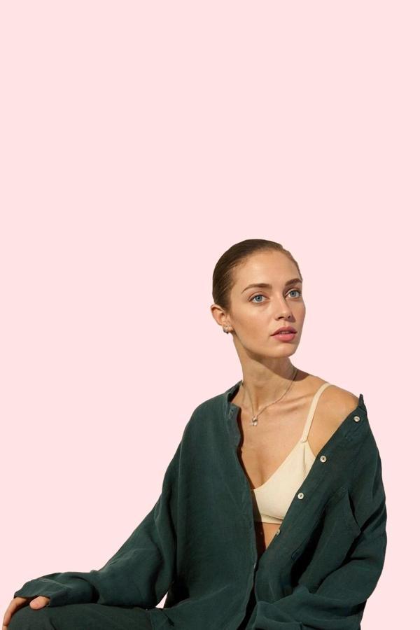 Kadın Keten Oversize Gömlek Dik Yaka Düz Desen Rahat Kalıp Günlük Stil Yaz Aylarının Vazgeçilmezi - Image 1