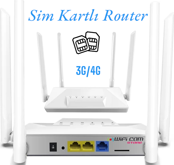 SIM Kart Destekli 4 Antenli Güçlü Wi-Fi Router – 3G/4G Desteği ile Her Yerde İnternet! - Image 1