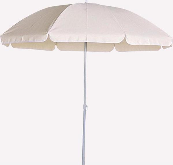 Plaj Şemsiyesi 200 Cm Beyaz Kalın Polyester Kumaş ( Bidonlu ) - Image 1
