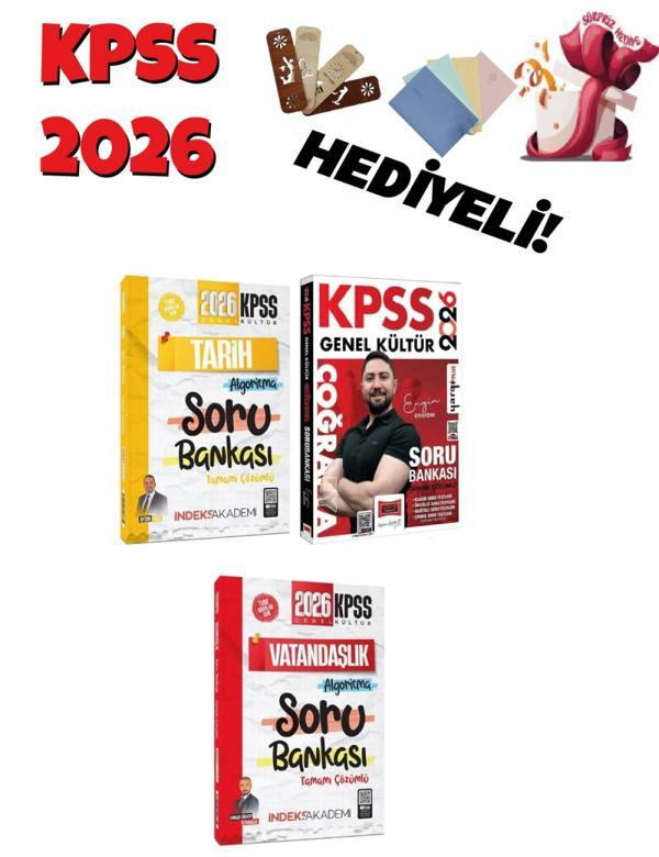 İndeks + Yargı 2026 KPSS Tarih + Coğrafya + Vatandaşlık Soru Bankası 3 lü Set İndeks Akademi + Yargı - Bi bigelio - Image 1